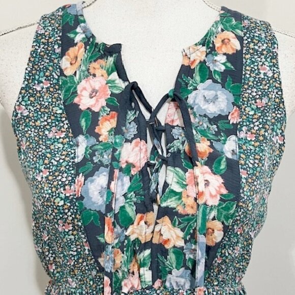 O’Neill Linney Mini Tank Dress Floral Print Sleeveless Lace-up Front Size XS - Picture 3 of 6